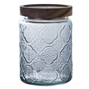 Large Cute Glass Storage Canister Holder With Lid Airtight, Glass Storage Containers, For Sugar, Coffee Storage-B-700ml
