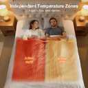 Electric Blanket Queen Size Dual Control - Washable Heated Blanket Queen with 5 Heat Settings, 10 Hrs Auto Off, ETL Certified, Flannel Sherpa Heating Blankets 84" x 90" White