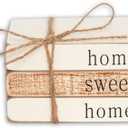 Farmhouse Wood Book Stack - Home Sweet Home Book Bundle, Tiered Tray Decor,Home Decor, Farmhouse Book Stack, Handmade Decor (Sweet Home Decor)