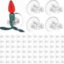 Bucherry 100 Pcs Mini Christmas Light Suction Cup Holders Small Holiday Light Clips for Glass Window Hooks Clear PVC Suction Cup for Hanging Mini String Bulb Seasonal Xmas Home Office Decorations
