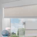Motorized Blinds No Drill Automatic Blinds for Windows Cordless Roller Shades Electric Blinds with Remote Control Smart Blinds (Linen, 33.5 x 72)
