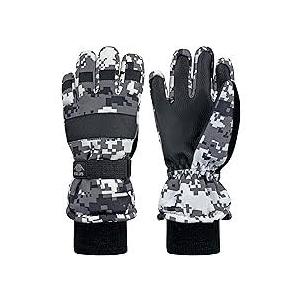 N'Ice Caps Kids Waterproof Snow Mittens Cold Weather (2-3 Years, Black/Grey Dots)