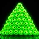 ArtCreativity 36 PCS Glow in The Dark Smile Face Green Bouncy Balls - Bulk Pack of 36, 1 Inch High Bounce Balls for Kids, Christmas Party Favors, Goodie Bag Stuffers for Boys and Girls