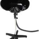 Portable Hairdressing Sink with Adjustable Stand | Black Plastic & Stainless Steel Basin | Salon Shampoo Bowl for Barber, Spa & Home Use | Lightweight, Durable & Easy to Clean Design