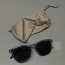 WMP Eyewear - Men's Polarized Modern Rounded Square Sunglasses (Crystal Cadet Grey Frame / Black Lens)