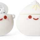 Case for AirPods 2nd/1st Generation Earbuds 2019/2016, 3D Cute Cartoon Animation Character Skin Design Protective Shockproof Silicone Covers with Carabiner for AirPods 1 and for AirPods 2