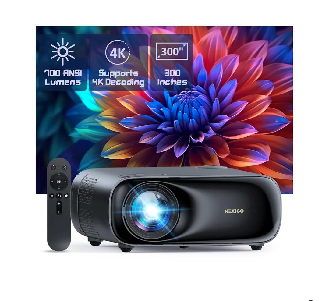 NexiGo PJ40 (Gen 3) Projector with WiFi and Bluetooth, D65 Calibrated, Native 1080P, 4K Supported, Projector for Outdoor Movies, 20W Speakers, Home Theater, Compatible w/TV Stick, iOS, Android