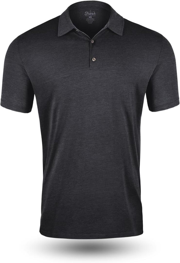 Fresh Clean Threads Mens Polo Shirts - Pre Shrunk Soft Fitted Premium Classic Shirt - Men's Polos Cotton Poly T-Shirt Blend (3X-Large, Charcoal Grey (1 Pack))