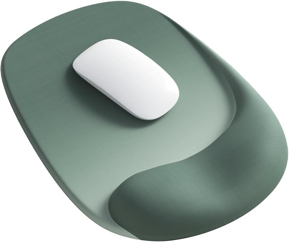 ErgoEase Ergonomic Mouse Pad with Gel Wrist Support - Premium Lycra Fabric, Non-Slip, Ideal for Laptop & Desktop, Office & GamingDesk Accessories (05Sage Green)