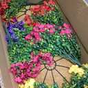 2 Sets Artificial Hanging Flower for Outdoors, Fake Hanging Basket for Outside,2 Hanging Basket with 26 Pcs Faux Silk Flowers for Porch, Balcony and Patio Decor(Mixed)