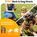 2 in1 Dog Bark and Shock Collar - 4500FT Anti Bark Collar with Remote, 3 Training Modes (Tone, Vibration, Safe Shock), IP67 Waterproof, Portable Training Collar for Medium and Large Dogs (5-120lbs)