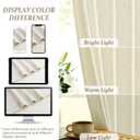 Extra Long Pinch Pleat Linen Curtains for Living Room 120 Inches Long Sliding Glass Door Semi Sheer Curtain Cream 2 Panels Pleated Drape (Natural)