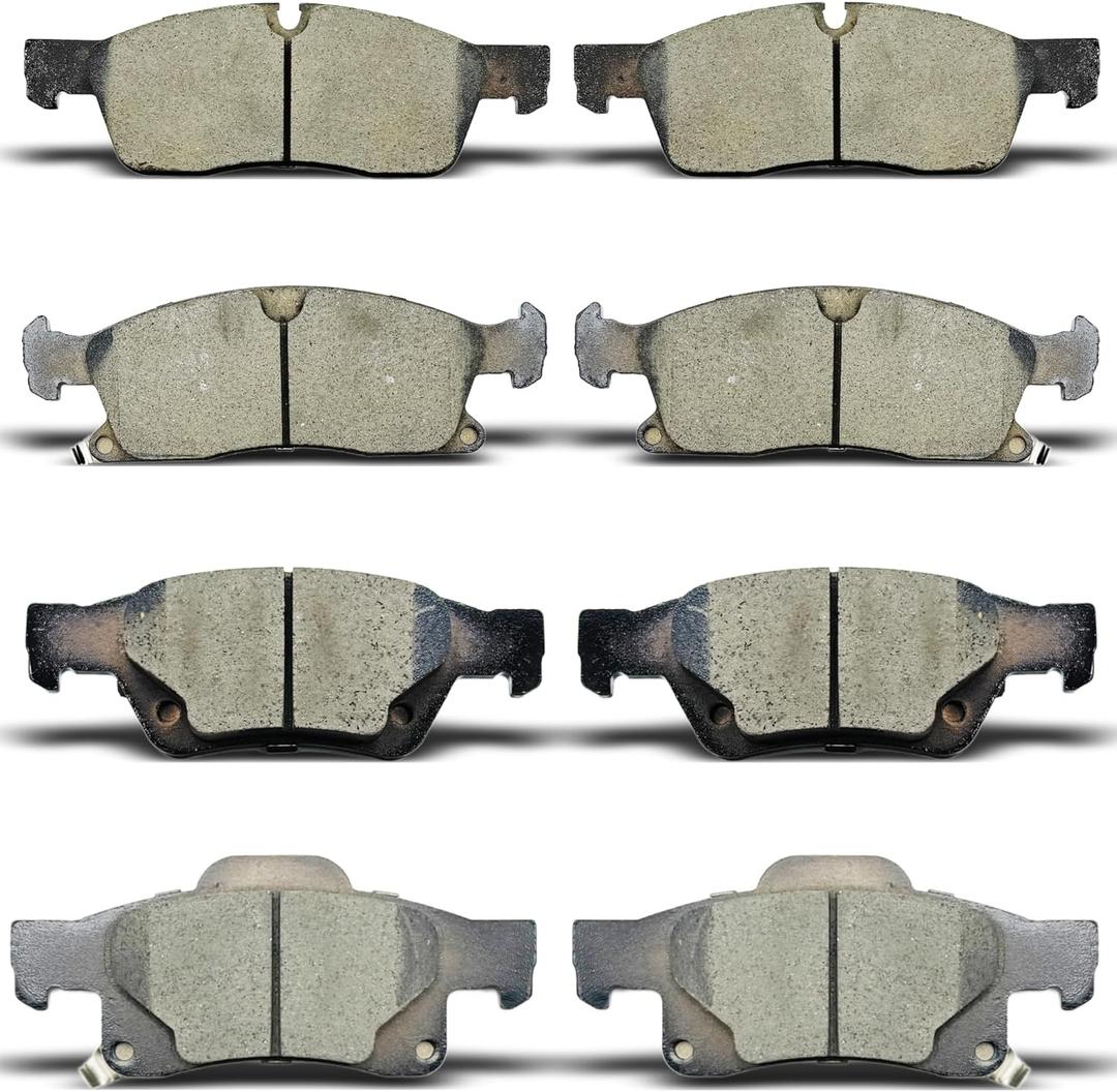 Brake Pads Kits 8pcs Brakes Pads Set Compatible with 2011-2023 Dodge Durango,2011-2021 Jeep Grand Cherokee