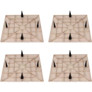 YOUTHINK 4PCS Decorative Stepping Stones, Polypropylene Resins Stepping Blocks Weatherproof Garden Decor with Ground Stakes for Lawn Pathway, Lawn, Yard, Home (Beige)