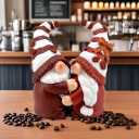 2PCS Coffee Gnomes Figurines Statue Ornament Resin Coffee Bar Accessories Gnomes Swedish Tomte Elf Dwarf Decorations for Bar,Home,Office & Wall Shelf,Housewarming Gifts for Women,Mom
