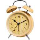 LERLUCKY'SZHAO Loud Alarm Clock Wooden 6 Inch Silent Non-Ticking Quartz with Backlight, Alarm Clocks for Bedrooms Bedside