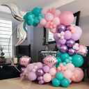 119Pcs Mermaid Balloon Garland Kit - Mermaid Tail Arch Party Decorations with Pink, Purple, Blue Balloons for Girls Under The Sea Birthday Party