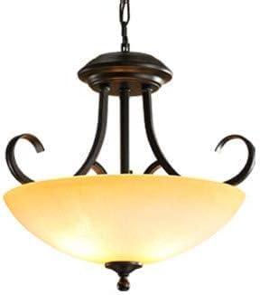 Home Decoration American Farmhouse Hanging Pendant Light Glass Bowl Ceiling Lamp Old Style Iron Chain Adjustable Black White Vintage Mid Century Modern Chandelier for Kitchen Dining Room