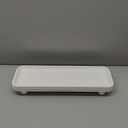 Dwellington Oval Wooden Decorative Tray, Farmhouse Style, Beaded Serving Tray for Living Room, Coffee Table (White)