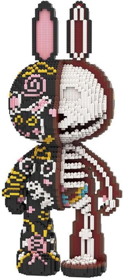 Animal Graffiti Skeleton Rabbit Micro Building Blocks Set8000PCS 55cm High Series Gift for Adults and Kids