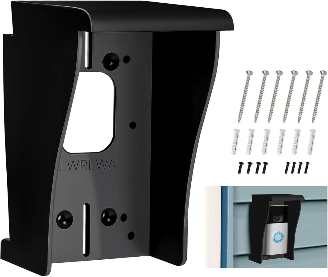 Vinyl Siding Doorbell Mount Bracket for Ring Video Doorbell Plus/ Pro/ 1/ 2/ 3/ 4/ (2020 Release)/ Wired/ Blink, Camera Doorbell Angle Mounting Wedge Kit (Fits Vinyl Siding of 4" and Above)