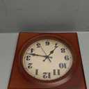 Wall Clock Vintage 1950s Style - Square Retro 12 Inch Wall Clocks Battery Operated for Kitchen Home Decor, Red