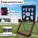 Heavy-Duty Lacrosse Rebounder for Backyard 4x7 ft Volleyball Rebounder Net Bounce Back with Adjustable Angles for Lacrosse Volleyball Baseball Soccer Includes Removable Target Net (Red)