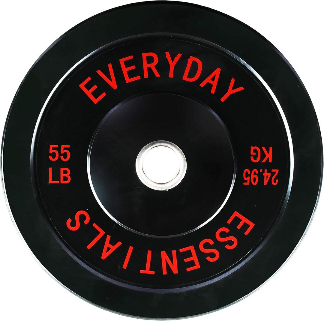 Fitvids 2-Inch Olympic Bumper Plates, Perfect Weight Plate for Weightlifting and Strength Training, Single 55lb Weight