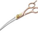 JASON Professional Dog Grooming Scissors - 7 Inch Curved Shear Japanese 440C Stainless Steel Dog Scissors with Diamond Screw, Rosegold, Sharp