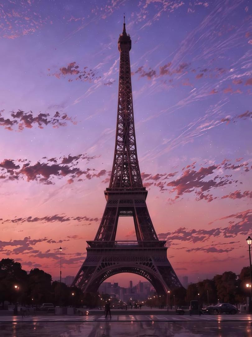 5D DIY Diamond Art Kits for Adults,Eiffel Towe Diamond Paintings Kits for Beginners,Sunset Glow Eiffel Towe Paint by Diamonds Dot Full Drill Round Art Crafts,Home Wall Art Decor 11.8x15.8 inches