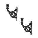 Black Wrought Iron Stair Hand Rail Bracket 4.5" H X 3.2" Proj. Rust Resistant Powder Finish Decorative Railing Bracket for Stairway Support with Hardware Renovators Supply Manufacturing Pack of 2