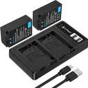 Artman EN-EL25 EN-EL25A Battery 1600mAh 2-Pack and USB-C LCD Dual Charger Compatible with Nikon Z50II, Z50, Z30, ZFC Camera 4241 Battery, MH-32 Charger