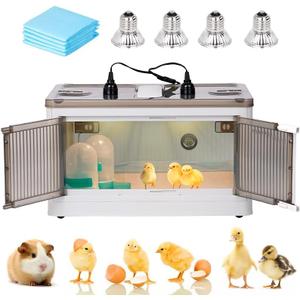 Brooder Box for Chicks Quail Brooder Box with Thermostat Poultry Heater Breeding Box with Feeder and Water for 15 Chicks Quails Ducks Parrots and Hamsters