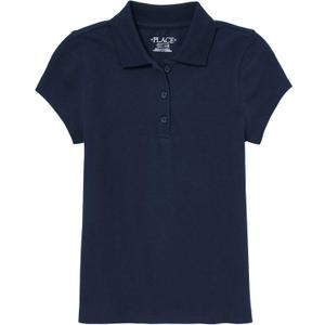 The Children's Place baby-girls And Toddler Short Sleeve Ruffle Pique Polo (Black, XXXL)