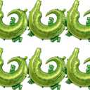 6 Pcs Crocodile Balloons Foil Helium Crocodile Shaped Animal Party Balloons Cartoon Animal Woodland Balloon for Jungle Safari Theme Backdrop Kids Birthday Party Decorations Supplies