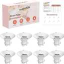 8pcs 16mm Upgraded Flange Insert Compatible with Momcozy M9/M6/M5/V1 pro/V2 pro/S12 pro Pumps, Fit for Spectra/Medela/eufy/TSRETE/Elvie/Lansinoh Breast Pumps,Flange Sizing Kit Silicone Flange Insert