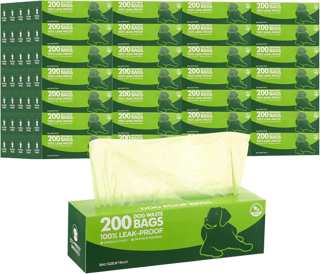 Sherr 20 Boxed Rolls 4000 Counts Dog Poop Bags Bulk Leak Proof Dog Waste Bags Universal Pet Doggy Waste Poop Box for Puppy Pets Outdoor Walking and Travel, 20 Rolls of 200 (Green) (1 Count (Pack of 20))