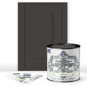ALL-IN-ONE Paint by Heirloom Traditions, Abbey (Warm Gray), Quart - Durable cabinet and furniture paint. Built in primer and top coat, no sanding needed. Includes our 30 featured color card.