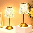 Liliful 4 Pcs Cordless Table Lamp Rechargeable Touch LED Small Gold Portable Battery Operated USB-c Desk Lamp 3 Color Dimmable for Bedroom Living Room Dining (Gold,Classic Style)