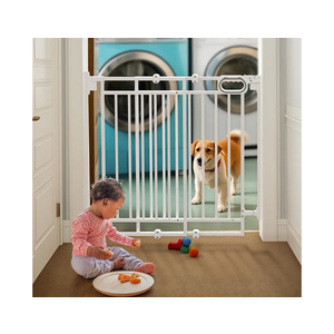 Retractable Baby Gates with Reinforced Strips, 33”*55” One-Side Operation Mesh Baby/Dog/Pet/Cat Gate, Child Safety Retracable Gate with 2 Avoid Skirting Board for Doorways Indoor/Outdoor,White