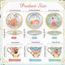 Teenyyou Set of 18 Tea Cups and Saucers Tea Party Decorations Floral Porcelain 5.4 oz British Gift for Women Birthday Party, Church, and Mother's Day (Classic Style)