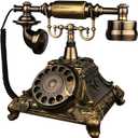 TelPal Rotary Dial Vintage Antique Home Telephone Table Replica, Retro Office Corded Telephone Decor