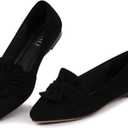 MUSSHOE Comfortable Office Flats for Women: Pointed Toe Work Shoes with Memory Foam - Dressy Business Casual Slip On Flats for Commute & All Day Wear (10.5)