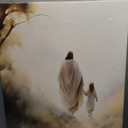 Jesus Canvas Wall Art Decor Framed Painting - 11X14 inch Jesus Leading Child with Love Canvas Wall Artwork, Christian Artwork, Inspirational Art Decoration, Religion Picture Poster Print