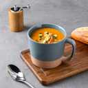 AmorArc 24 Ounces Soup Bowls with Large Handles and Lids, Stoneware Bowls for Soup, Cereal, Stew, Noodle, Colourful Ceramic Kitchen Bowls, Microwave & Dishwasher Safe (Multi-Color2, Set of 2)
