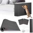 4pack Cat Scratch Couch Furniture and Wall Protector | Adhesive Cat Scratch Pad for Covering Cat Tower, DIY Climbing Cat Scratcher Couch Protector from Cat Claws Scratching (Dark Gray)