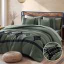 MaiRve Embroidery Comforter Set, Boho Farmhouse Western Bedding Set, All Season Bed in A Bag Comforter Set with Sheets, Pillowcases & Shams, Olive Green Full 7 Pieces
