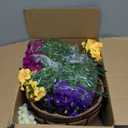 2 Set Artificial Outdoor Flowers with Hanging Baskets,24 Pcs UV Resistant Faux Petunias Flowers with Hanging Planter for Front Door Porch Spring Outside Decor (2, White,Yellow,Purple,RedViolet)