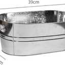 3 Gallon Galvanized Tub Beverage Tubs, Metal Ice Buckets for Cocktail Bar Wine Beer Drink Buckets with Handles Large Tub Ice Bucket for Parties (Silvery)