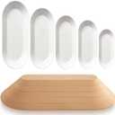 Sunnychicc 5 Pcs Ceramic Mold for Clay Wooden Pottery Clay Molds for Pottery Ceramic Plate for Slump Tools for Handbuilding Craft(Oval,11.61-16.34")